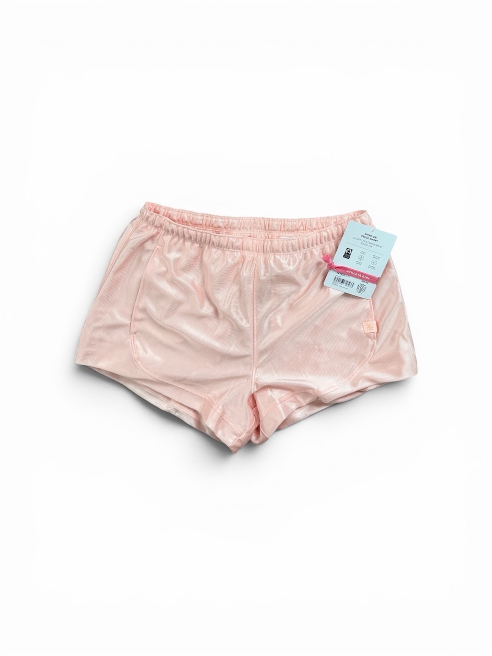 Athleta Girl Shine On Track Shorts Pink Size 12 NWT Running Athletic